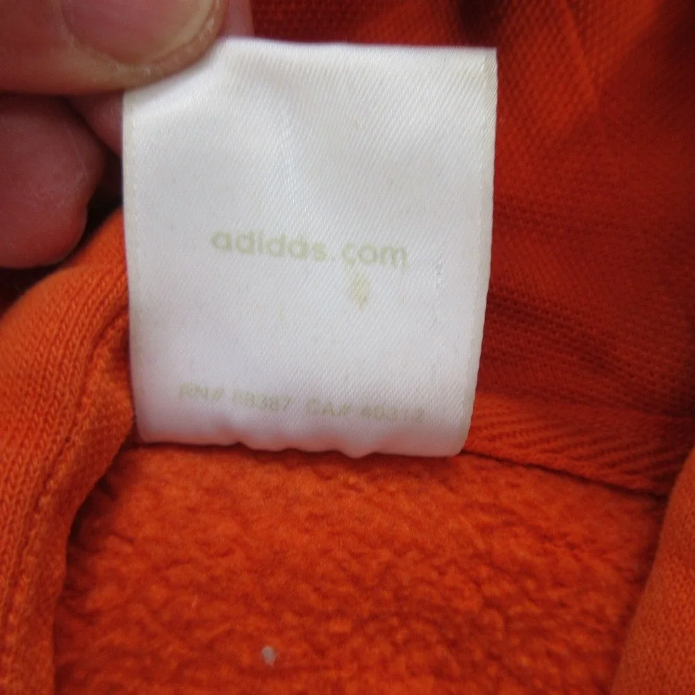Adidas Hoodie 2XL Virginia Tech Hokies Orange Sweatshirt VT Vintage NCAA